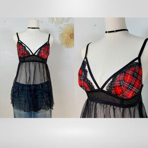 Victorias Secret Womens Babydoll Top Size S Goth Grunge Fairygrunge Sexy Sheer